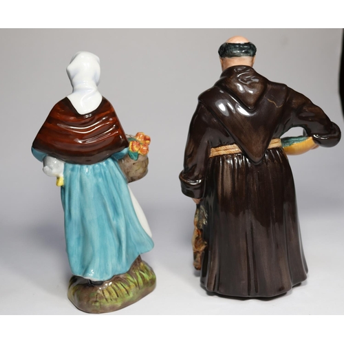 9 - 4x Royal Doulton figurines. The Jovial Monk (HN2144). Owd Willum (HN2042). Country Lass (HN1991). Th... 