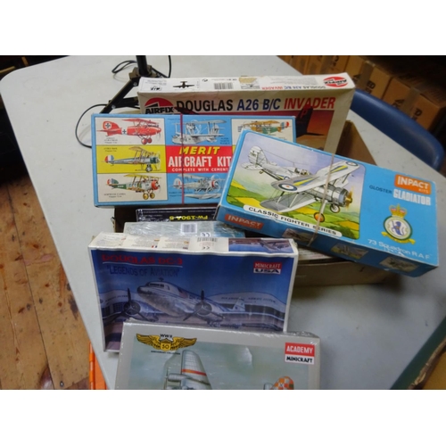 283 - 12 1:48, 1:72 and 1:144 unmade plastic aircraft kits. Airfix Douglas A26 B/C Invader. 2x Minicraft D... 