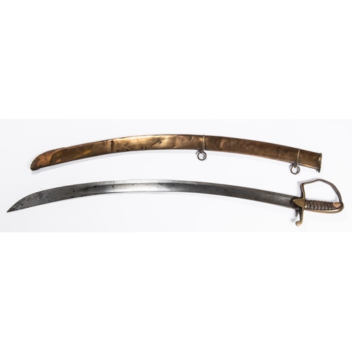 175 - A 1796 pattern Light Dragoon type sword, curved blade 33