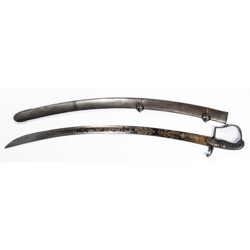 176 - A good 1796 pattern officer's Light Dragoon sword, curved blade 32