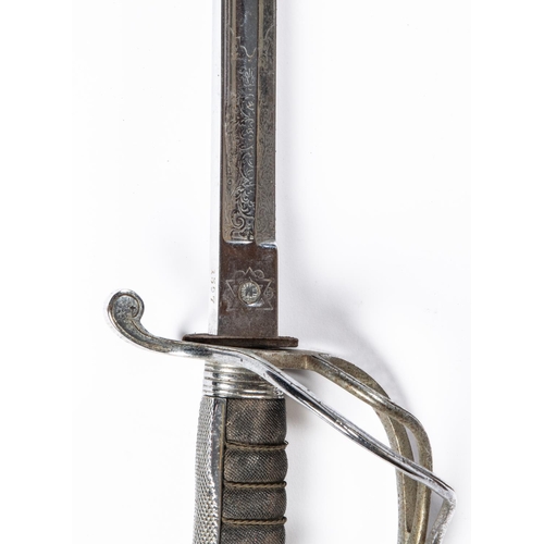 183 - A George V 1821 pattern Royal Artillery officer's sword, etched blade 34