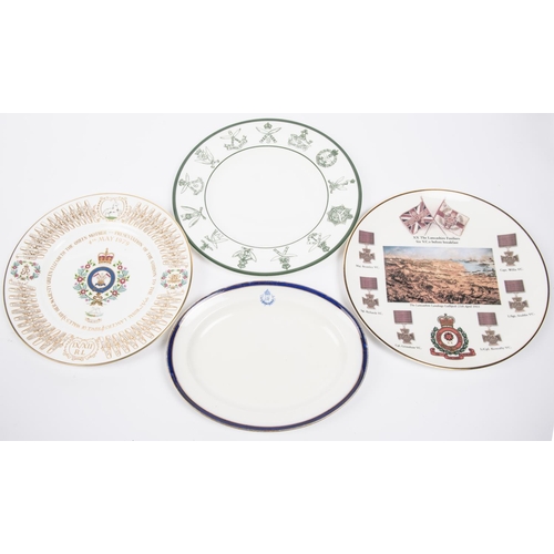 19 - A WWII RAF mess plate; a 9th/12th Royal Lancers plate; a Gurkha regimental plate; a 20th Lancashire ... 