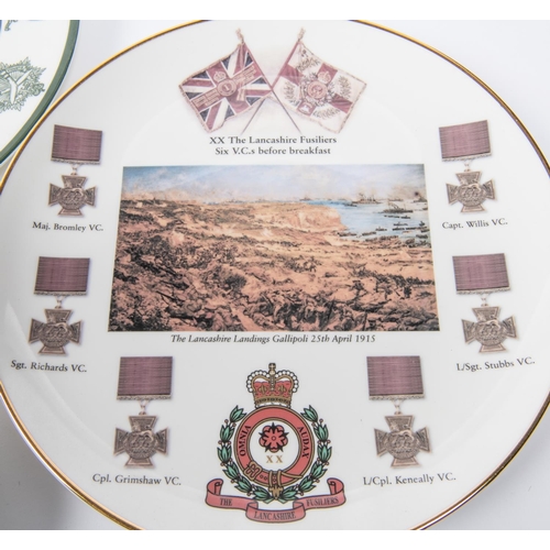 19 - A WWII RAF mess plate; a 9th/12th Royal Lancers plate; a Gurkha regimental plate; a 20th Lancashire ... 