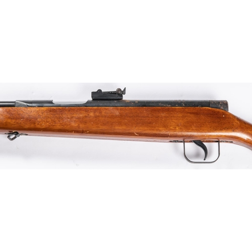 316 - A Chinese EM4 58-ZA side lever air rifle, with adjustable tangent rearsight, plain varnished wood st... 