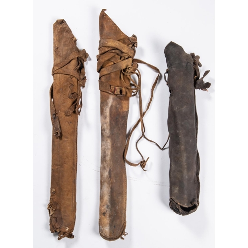 393 - An 18th century Indian leather quiver, 25