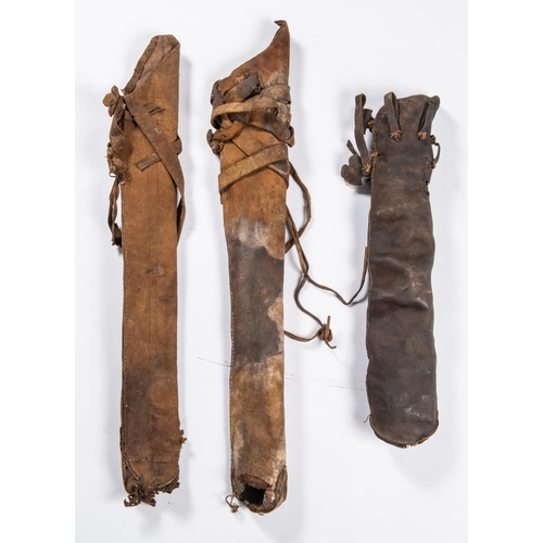 393 - An 18th century Indian leather quiver, 25