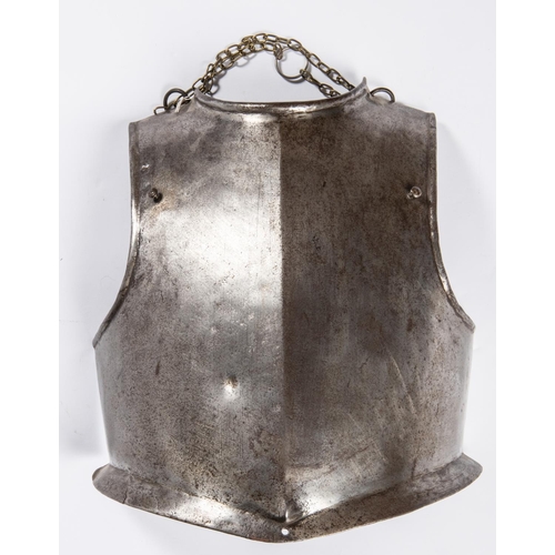 416 - A good heavy Cromwellian breastplate, with rolled collar and gussets, bearing Commonwealth shield pr... 