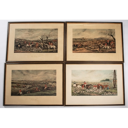 48 - A set of 4 H Alken coloured hunting prints, framed, 26