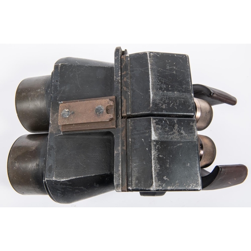 91 - A heavy pair of German 10x80 fixed position binoculars, body marked “D.F. 10x80 D.K.1 31397”, GC £70... 