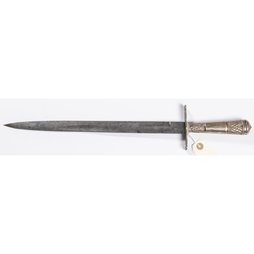 150 - A German hunting sword c 1900, SE blade 13¾” etched with trophies and foliage, marked “Toledo” and “... 