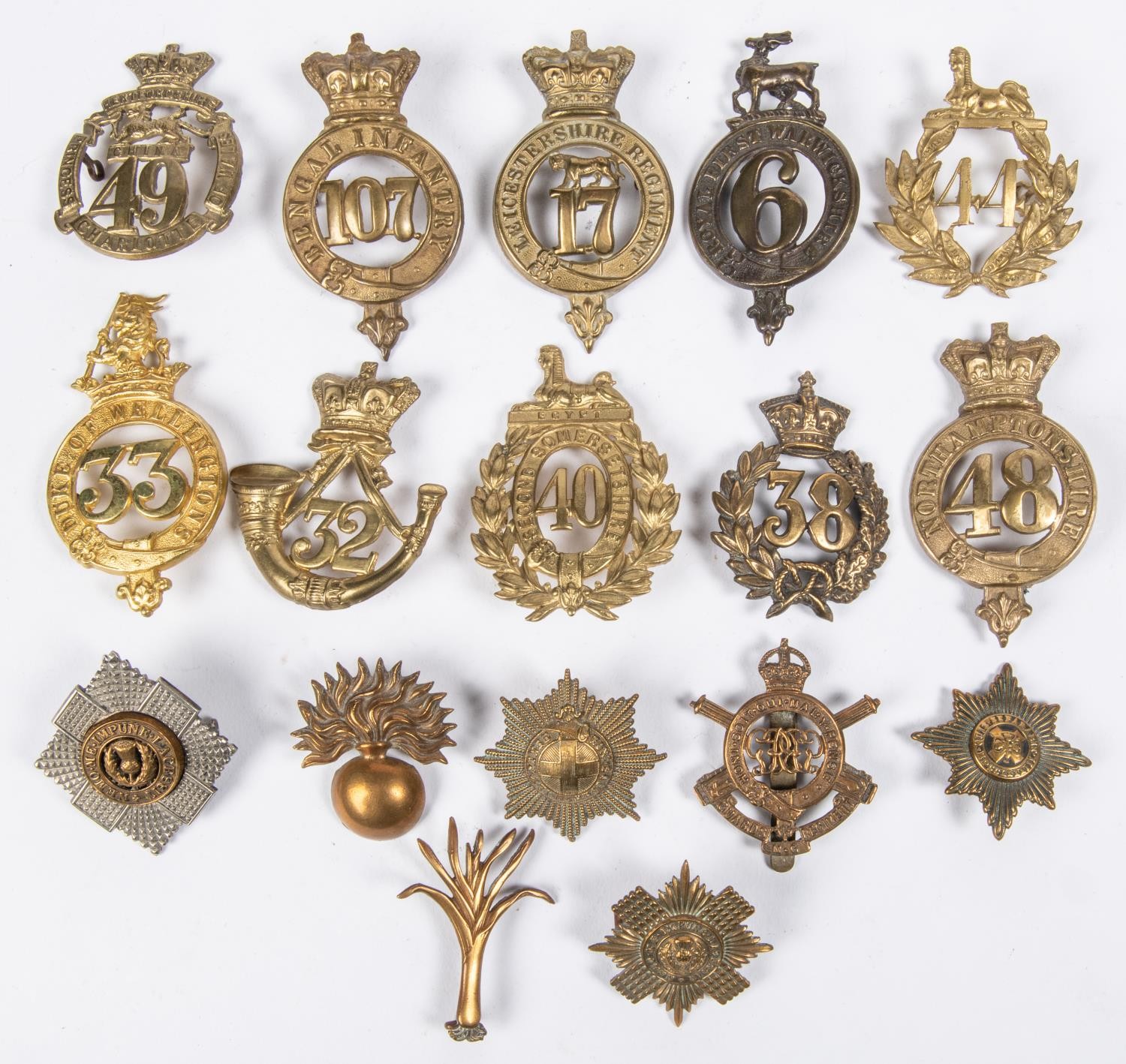 A Royal Scots WOs glengarry/cap badge, OR's cap badges of the Grenadier ...