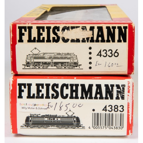 142 - 2 Fleischmann 'HO' gauge Electric Locomotives. A DB class 151 Co-Co Electric Locomotive (4383). RN 1... 