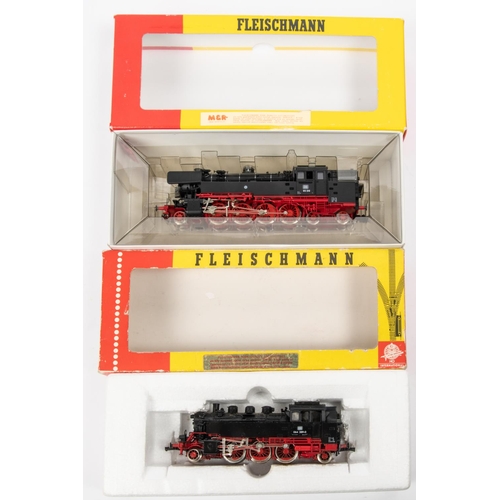 137 - 2 Fleischmann HO Steam Locomotives. 4064 DB 2-6-2 tank, RN 064389-0. Plus 4065 DB 2-8-4 tank, RN 650... 