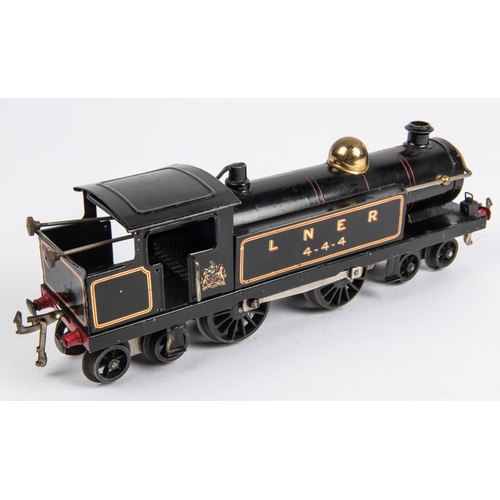 227 - A Hornby O gauge No.2 clockwork Tank locomotive; LNER 4-4-4T, 4-4-4, in lined black livery. GC-VGC, ... 