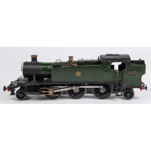 232 - An O gauge scratch/kit-built brass and white metal GWR Prairie Tank Class 61xx 2-6-2T locomotive, 61... 