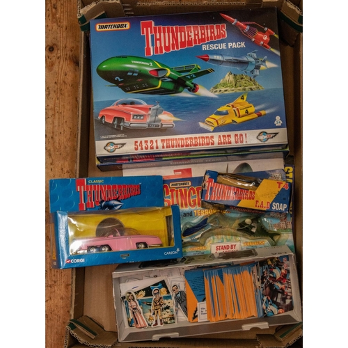 257 - 9x Thunderbirds, Captan Scarlet and Beatles Yellow Submarine related figures and vehicles, etc. Incl... 