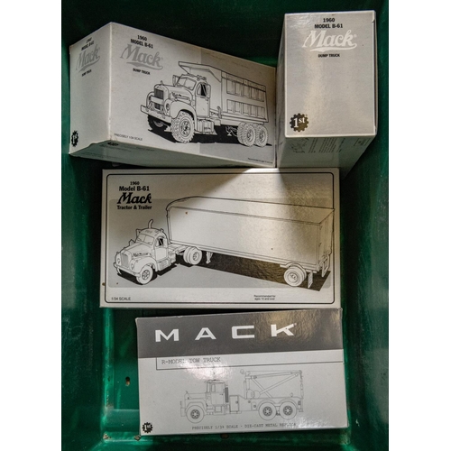 295 - 10 First Gear 1:34/1:28 scale American Trucks. 2x 1960 Model B-61 Mack Tractor & Trailer, 'R-C Motor... 