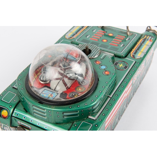 315 - A Modern Toys battery powered with mystery action tinplate M-18 Space Tank. Finished in metallic gre... 