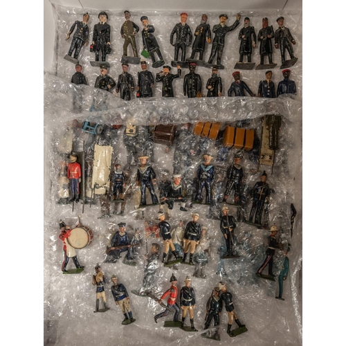 324 - Quantity of Britains etc lead figures etc. Station Staff including Station Master, porters, Guard, v... 