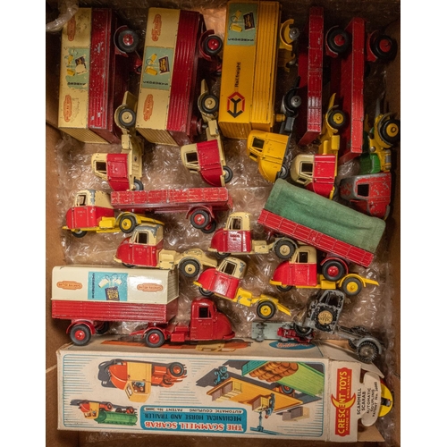 328 - 9x Scammell Scarab articulated lorries by Crescent Toys and Budgie Toys. Including a boxed Crescent ... 