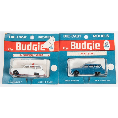 334 - 2x Budgie Toys Miniatures. A scarce Austin A95 Emergency Vehicle (No.20) in white with red base. Aus... 