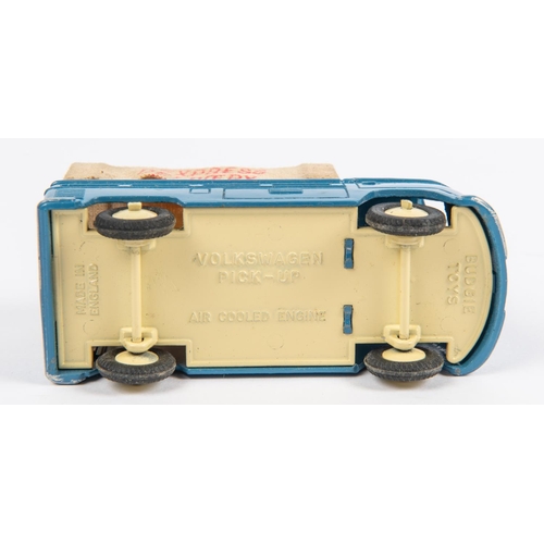 335 - A Budgie Toys Volkswagen Pick-Up Truck (204). In light blue, with cream base and wheels. 'Express De... 