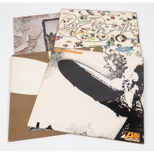 34 - 4x Led Zeppelin LP record albums. Led Zeppelin I, K40031 with green and orange Atlantic label. Led Z... 