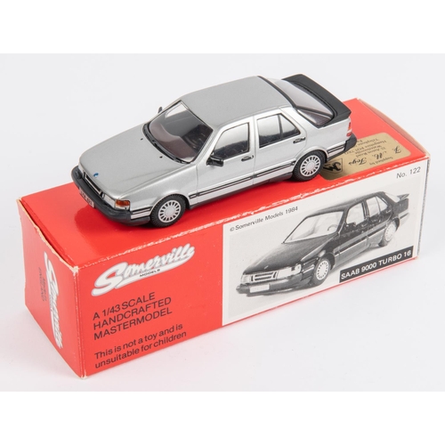 384 - Somerville No.122. SAAB 9000 Turbo 16. In metallic silver with deep maroon interior. Boxed with pack... 