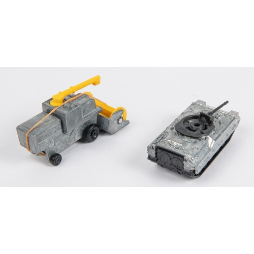 405 - 2 Matchbox American pre-production/ First shot castings. 1997 851 Combine Harvester, unspun and unas... 