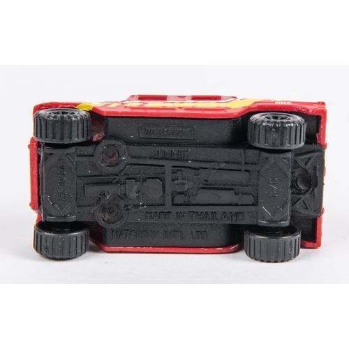 407 - 2 Matchbox American pre-production/first shot castings. A Hummer Fire Rescue. Hand decorated in red ... 