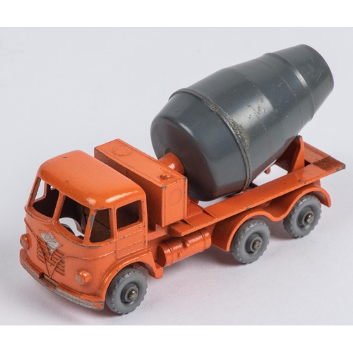 439 - Matchbox Series No.26 Foden Cement Mixer. In orange with a dark grey plastic barrel, small knobbly g... 