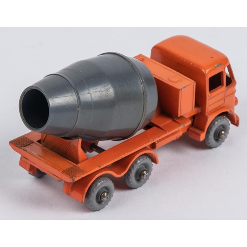 439 - Matchbox Series No.26 Foden Cement Mixer. In orange with a dark grey plastic barrel, small knobbly g... 