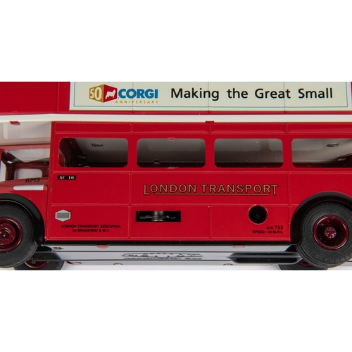 454 - Mettoy Corgi tinplate clockwork London Transport Routemaster bus (MT00101). Destination 8B Old Ford,... 