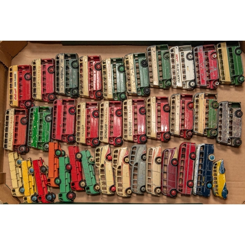 456 - 35x Dinky Toys buses, coaches and Forward Control Lorries for restoration. 20x Double Deck buses wit... 