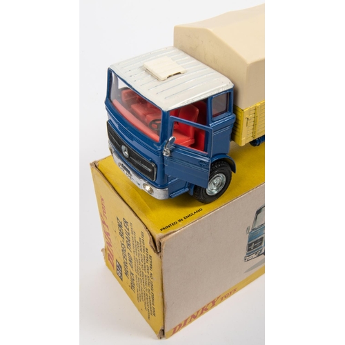 474 - 2 Dinky Toys. A Mercedes-Benz Truck And Trailer (917). An example in dark blue and yellow, cab with ... 