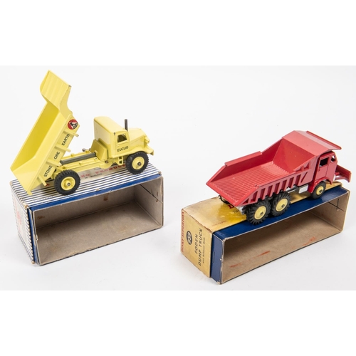 486 - 2 Dinky Toys. Euclid Rear Dump Truck (965). In yellow with yellow wheels with red Euclid logo. Plus ... 