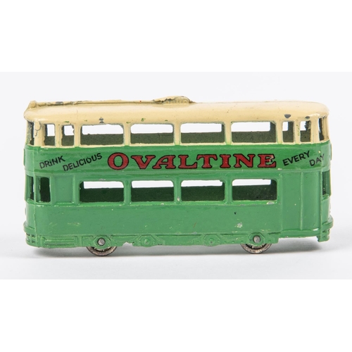 501 - A rare Pre War (1934-1938) Tram Car (27). An example in green with cream upper deck and roof, 'OVALT... 