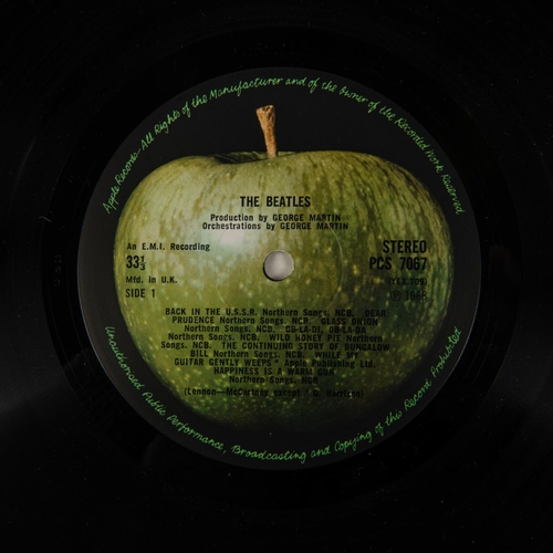 57 - The Beatles; The White Album LP record double album. With poster. Apple labels PCS 7067. No.170357. ... 