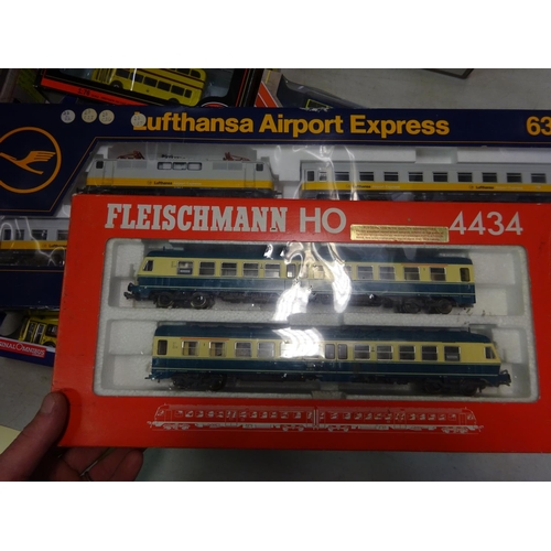 141 - 2 Fleischmann HO sets. Set 6350 Lufthansa Airport Express. Comprising a Class 111 Bo-Bo electric loc... 