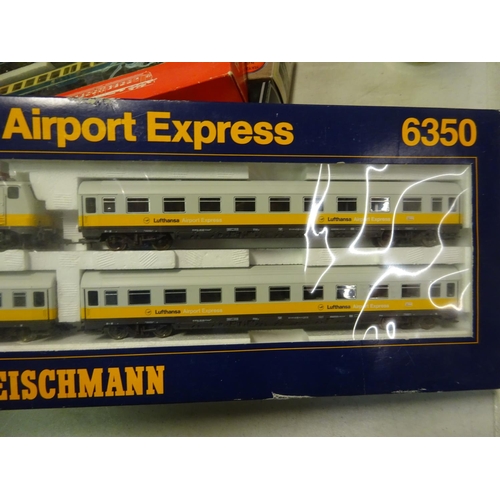 141 - 2 Fleischmann HO sets. Set 6350 Lufthansa Airport Express. Comprising a Class 111 Bo-Bo electric loc... 