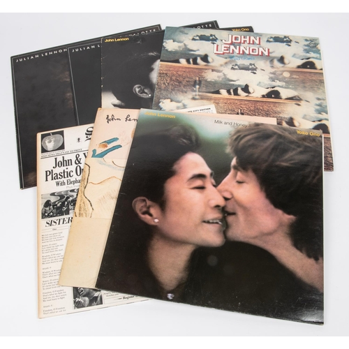 84 - 8x John Lennon, Yoko Ono and Julian Lennon LP record albums. Including;  Imagine LP record album; 19... 