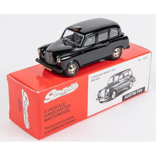 324 - Somerville Models No.100A.  Austin FX4 TAXI. Finished in black with grey interior. Boxed, with packi... 