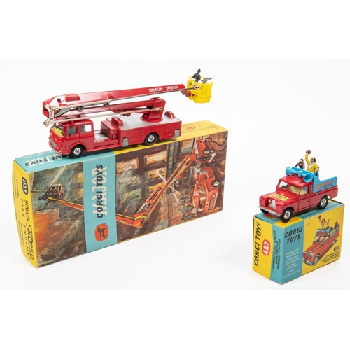 390 - 2 Corgi Toys. A Major Toys Bedford Simon Snorkel Fire Engine (1127). In bright red and silver, with ... 