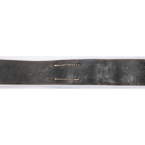 106 - A Third Reich German infantry ORs leather waist belt with steel buckle. GC £70-80