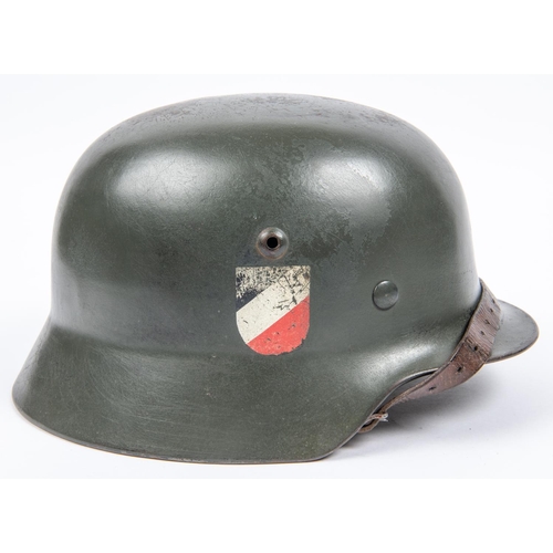 108 - A Third Reich M1935 steel helmet, original paint finish, GC (left hand decal worn, slight wear to li... 