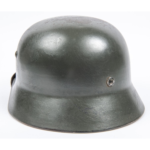 108 - A Third Reich M1935 steel helmet, original paint finish, GC (left hand decal worn, slight wear to li... 