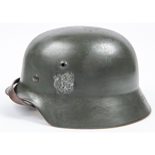 108 - A Third Reich M1935 steel helmet, original paint finish, GC (left hand decal worn, slight wear to li... 