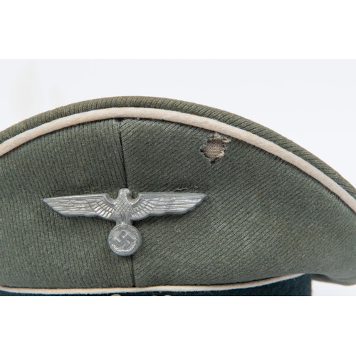 121 - A scarce original Third Reich infantry NCOs private purchase SD cap, alloy eagle and wreath, grained... 