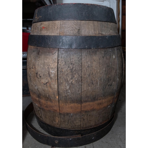 51 - A good vintage beer barrel, height 21