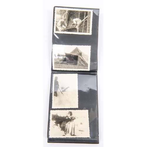 61 - An album of 62 privately taken photographs of Third Reich German Army Mountain Troops. VGC £40-60